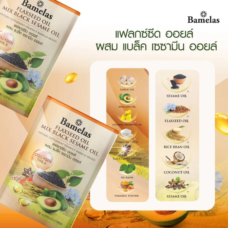 Flaxseed Oil Mix Black Sesame Oil - รูปที่ 2